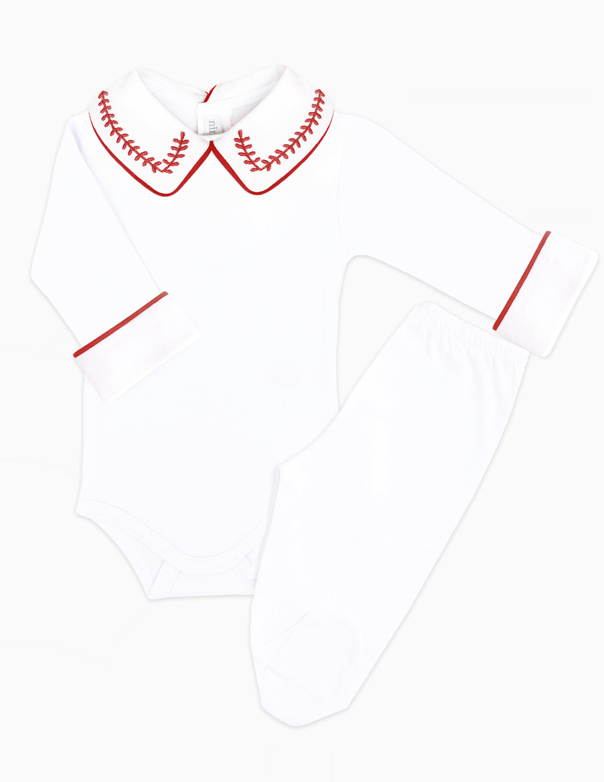 Body Bordado Trigo Vermelho Masculino - Nina & Maria Baby Store