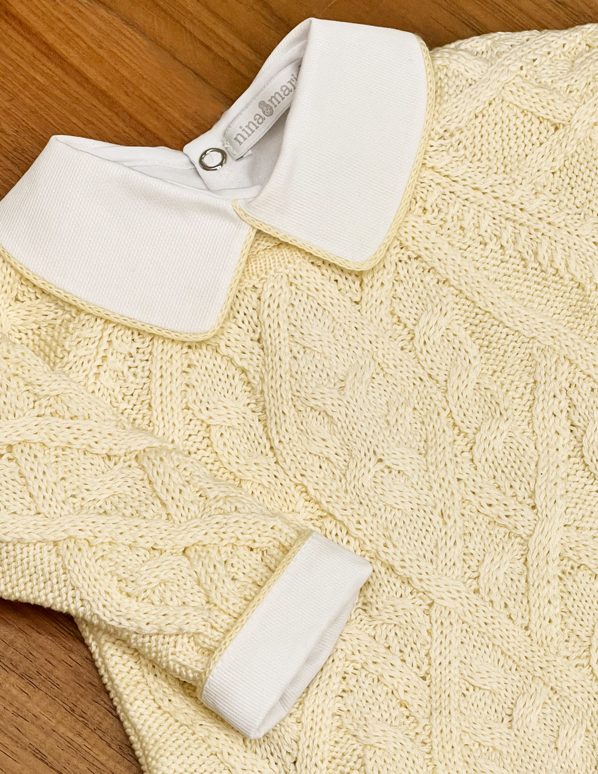 Body Viés em Tricot Amarelo Masculino - Nina & Maria Baby Store