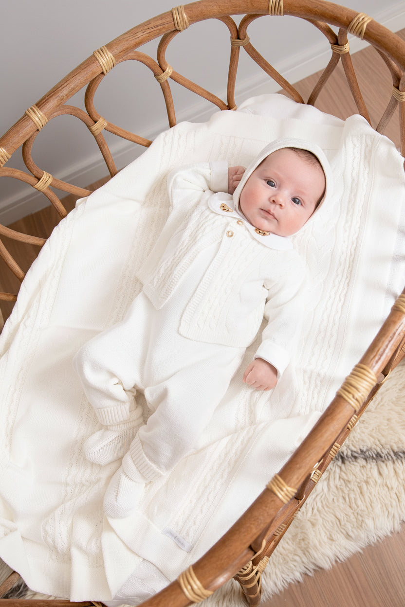 Saída Maternidade Euro Cru - Nina & Maria Baby Store