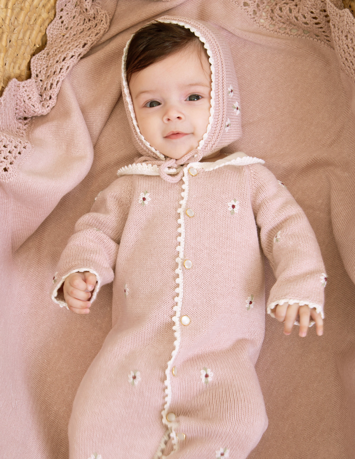 Macacão Flores do Campo - Rosa Chá - Nina & Maria Baby Store