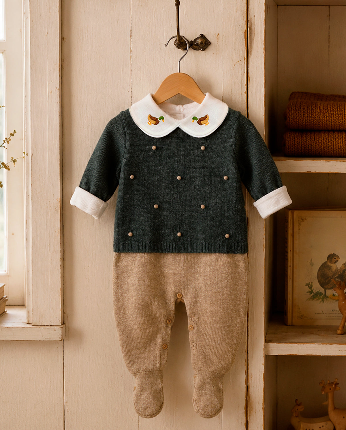 Macacão Poá - Verde Garrafa - Nina & Maria Baby Store