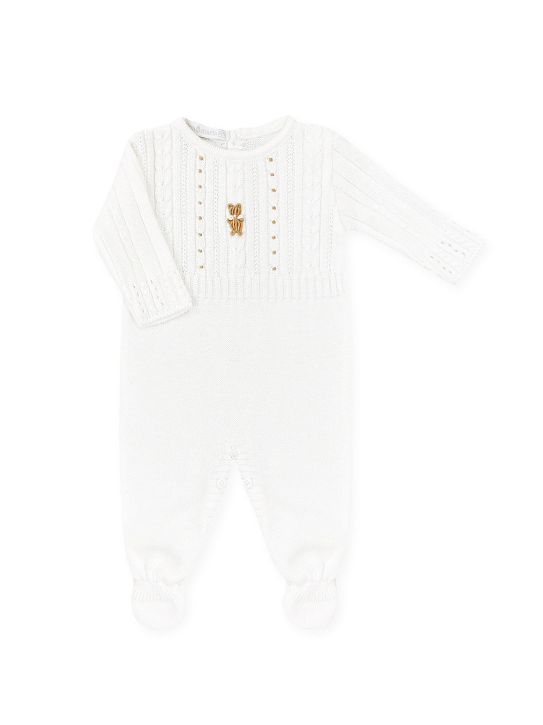 Macacão Urso Rococó - Branco - Nina & Maria Baby Store