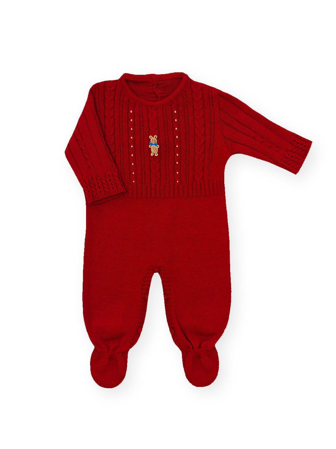 Conjunto Saída Maternidade Urso Rococó - Vermelho - Nina & Maria Baby Store