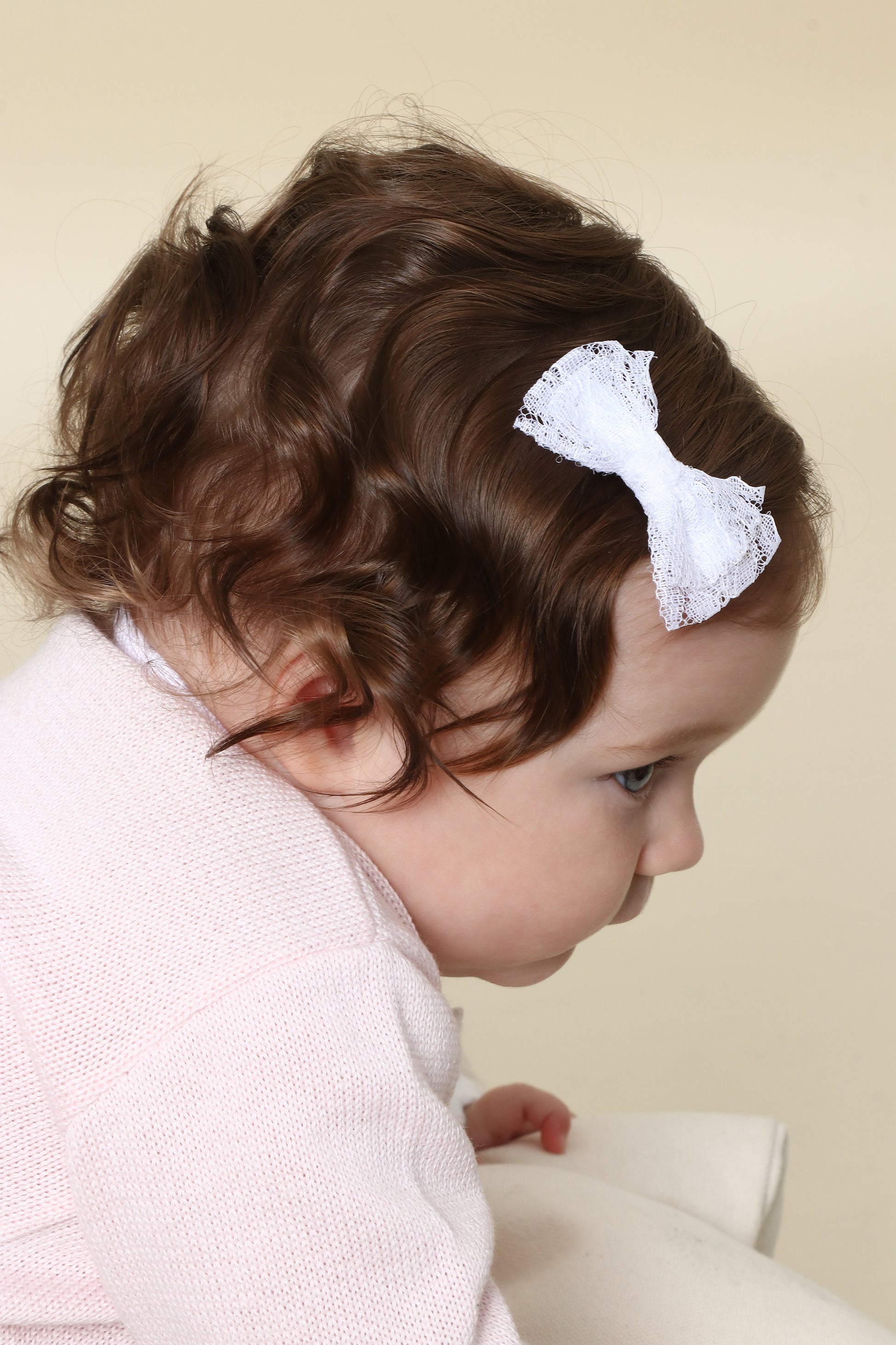 Lacinho de Cabelo Renda Branco - Nina & Maria Baby Store