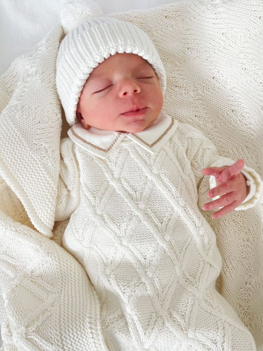 Saída de Maternidade Tela Off White - Nina & Maria Baby Store