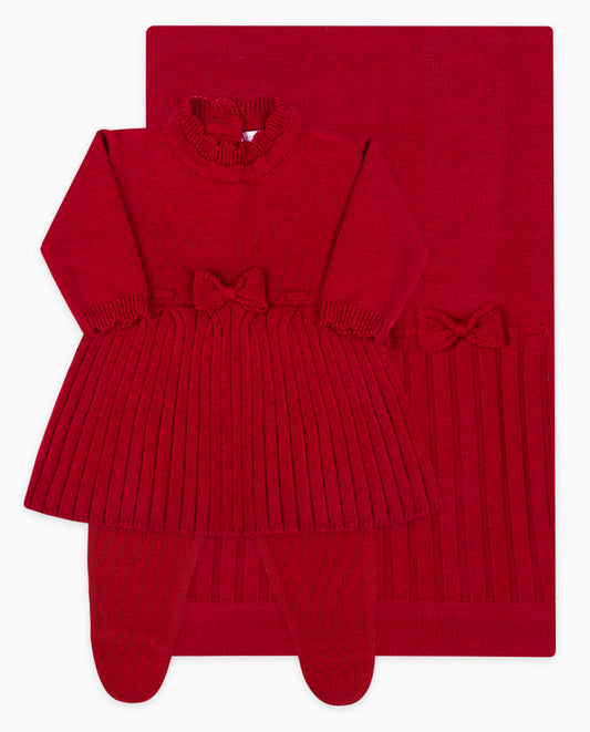 Saída Maternidade Vestido Cotelê Vermelho 1024