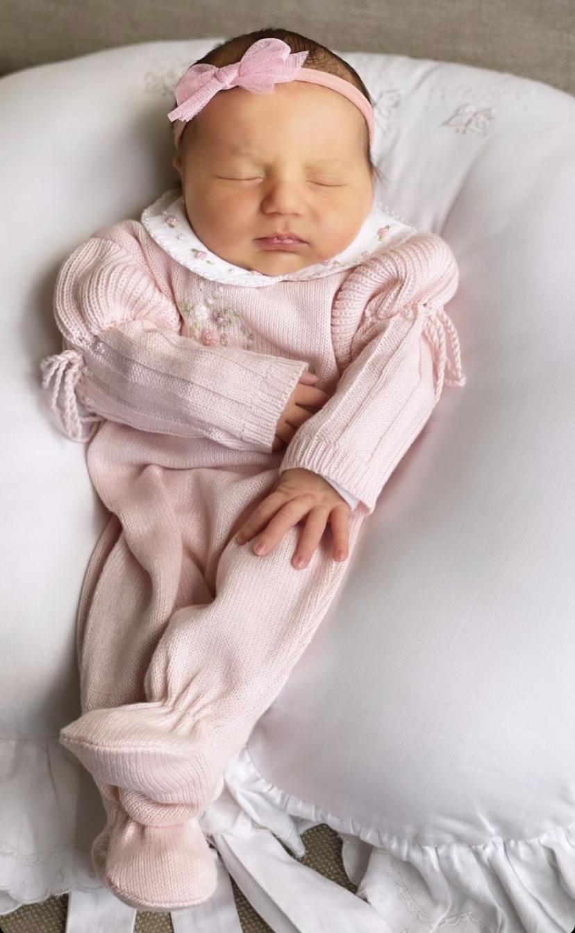 Macac o Tricot Feminino Princesa Rosa Beb Maternidade Nina