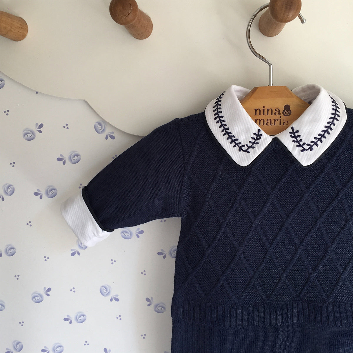 Saída de Maternidade Wire Azul-Marinho - Nina & Maria Baby Store