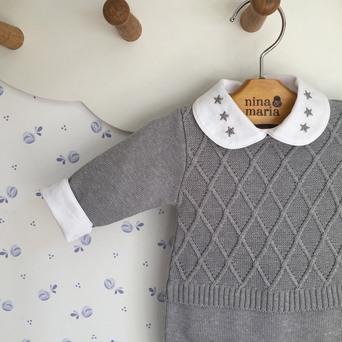 Saída de Maternidade Wire Cinza - Nina & Maria Baby Store