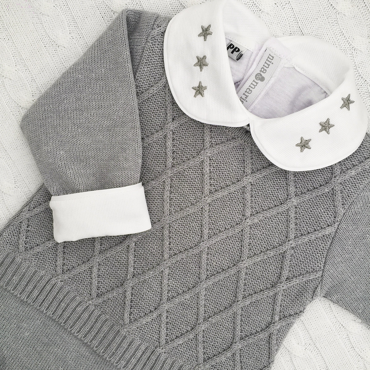 Saída de Maternidade Wire Cinza - Nina & Maria Baby Store