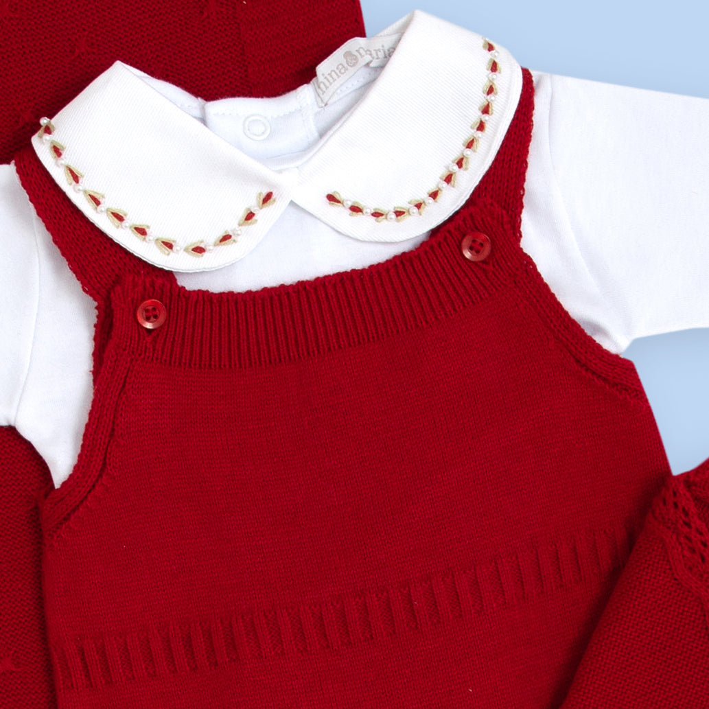 Body Bordado Tulipa Vermelho - Nina & Maria Baby Store