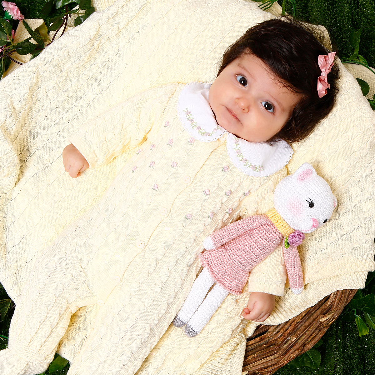 Macacão Flores Yellow - Nina & Maria Baby Store