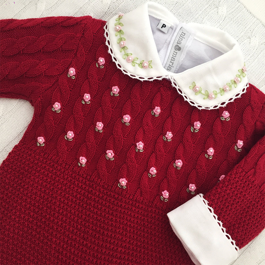 Saída de Maternidade Flores Red - Nina & Maria Baby Store