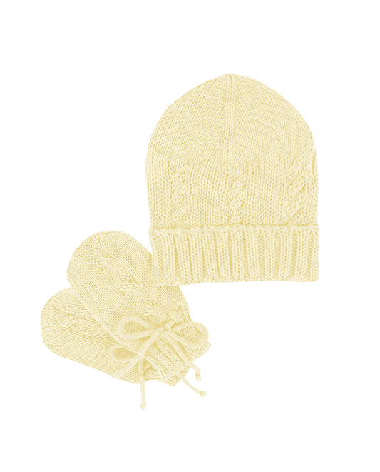 Kit Gorro e Luvas Trança Amarelo - Nina & Maria Baby Store 1024