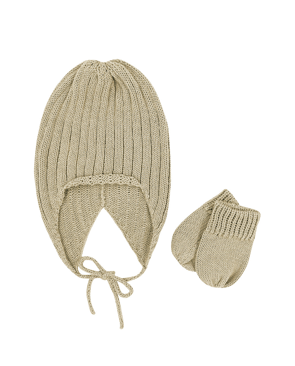 Kit Gorro e Luvas Bege - Nina & Maria Baby Store