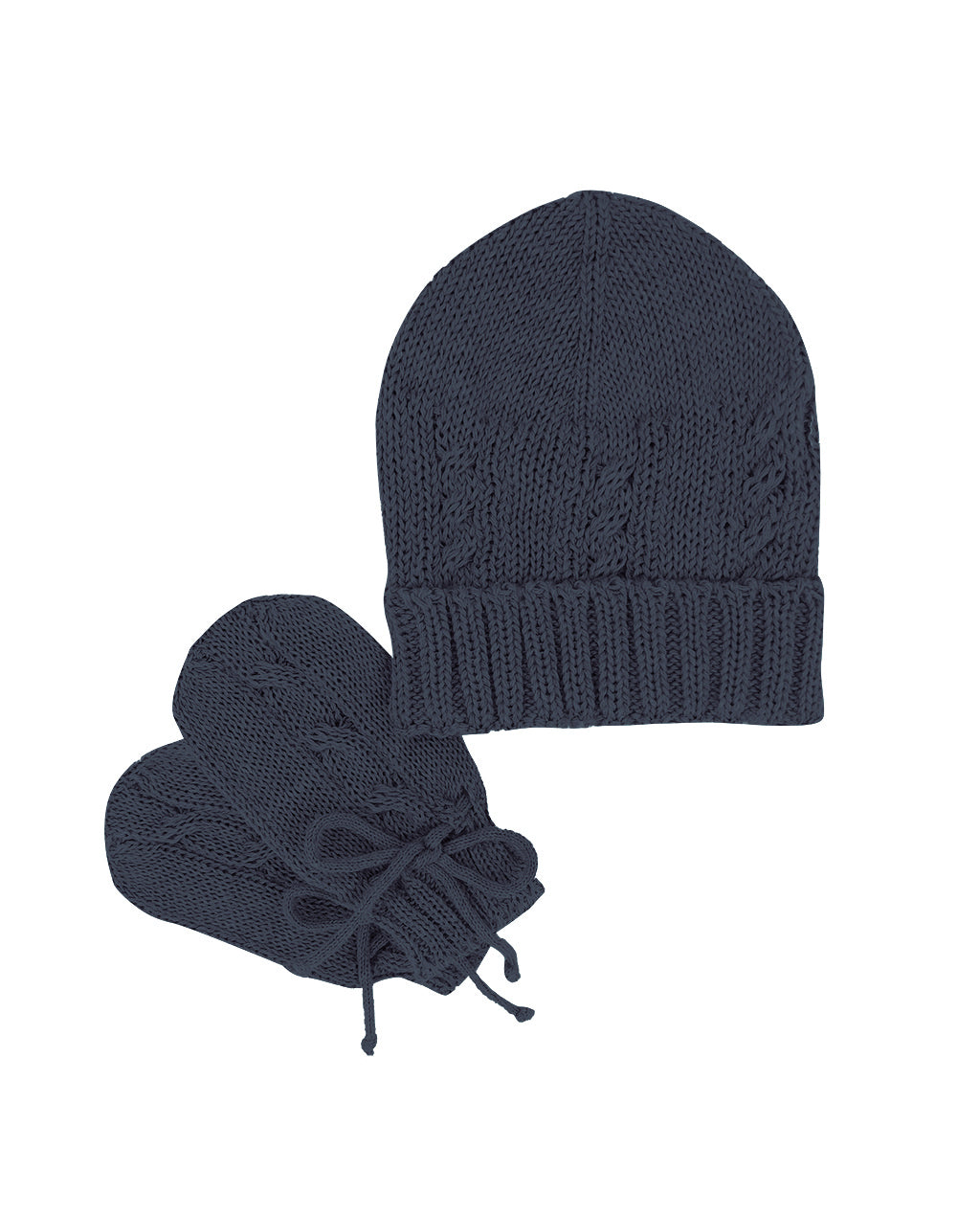 Kit Gorro e Luvas Trança Indigo Blue