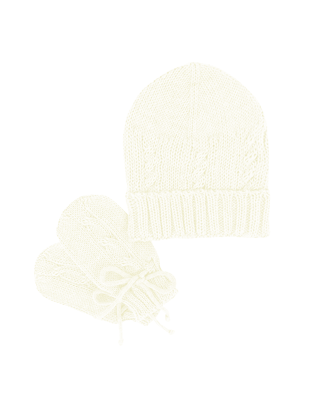 Kit Gorro e Luvas Trança Off-White - Nina & Maria Baby Store