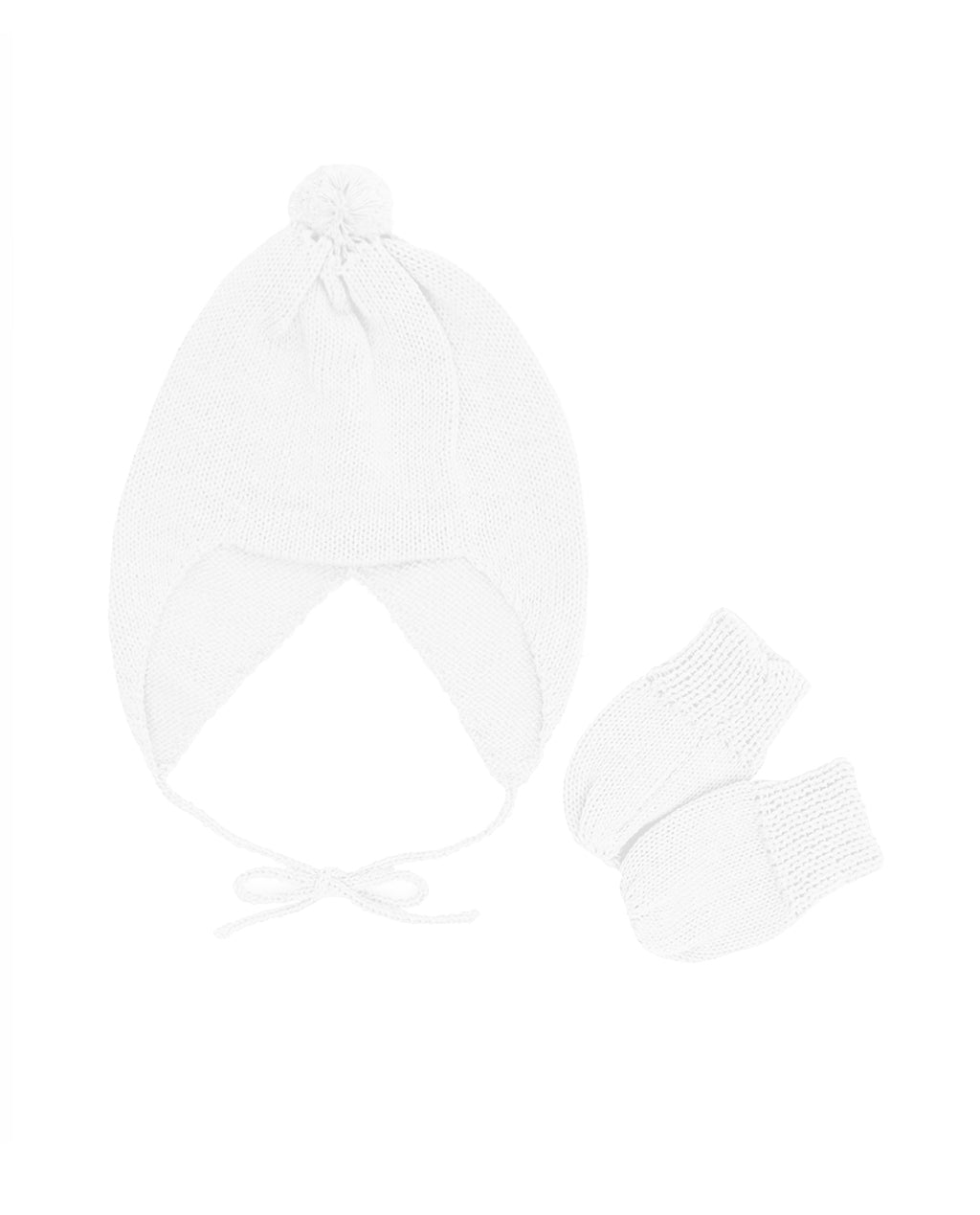 Kit Gorro e Luvas Branco - Nina & Maria Baby Store