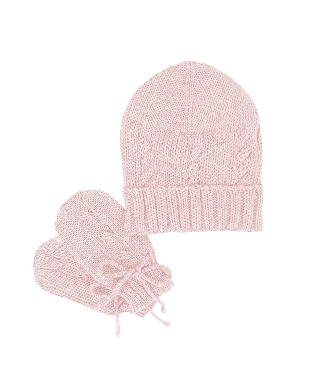 Kit Gorro e Luvas Trança Rosa - Nina & Maria Baby Store