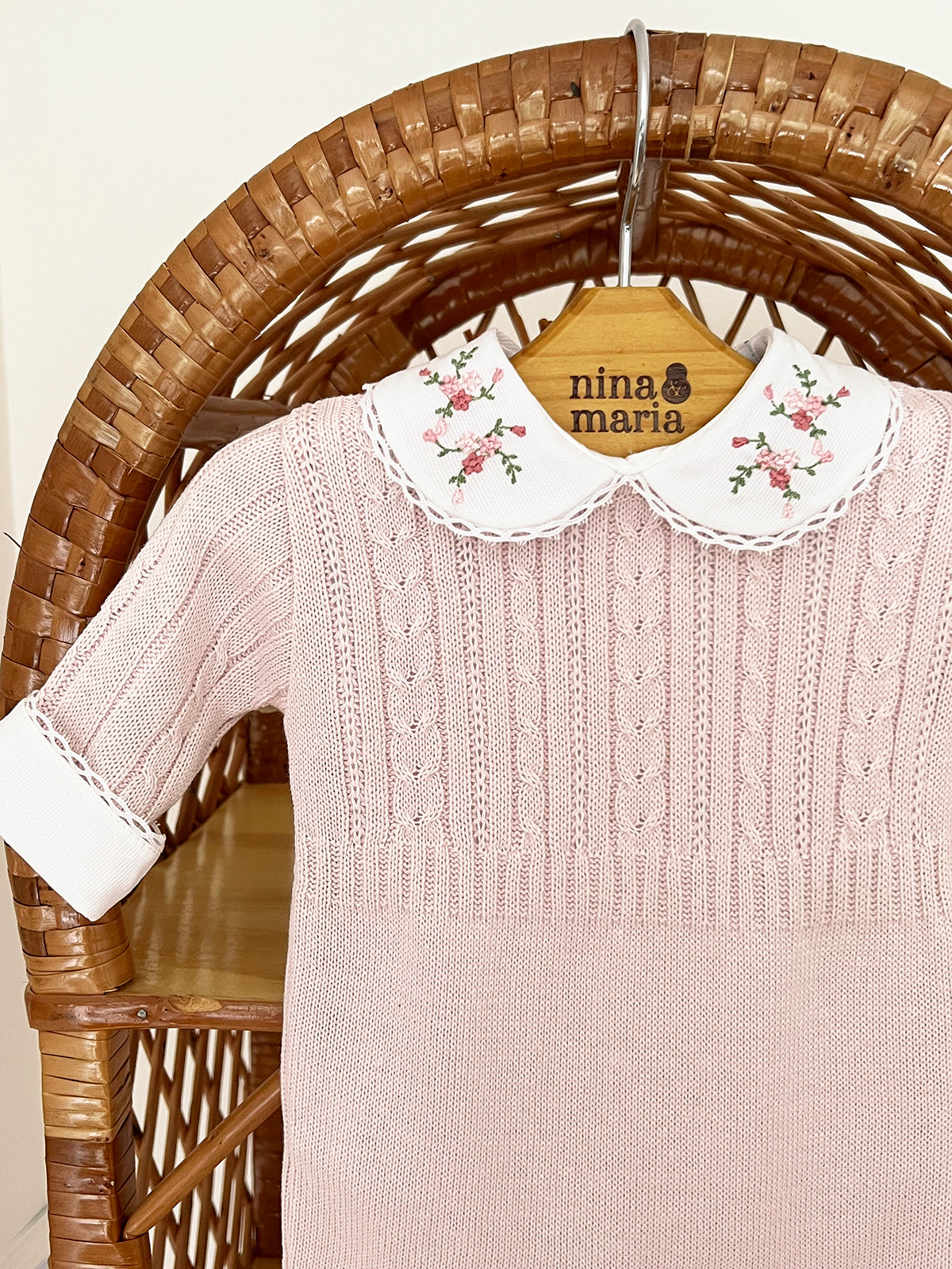 Macacão Braid Rosa - Nina & Maria Baby Store