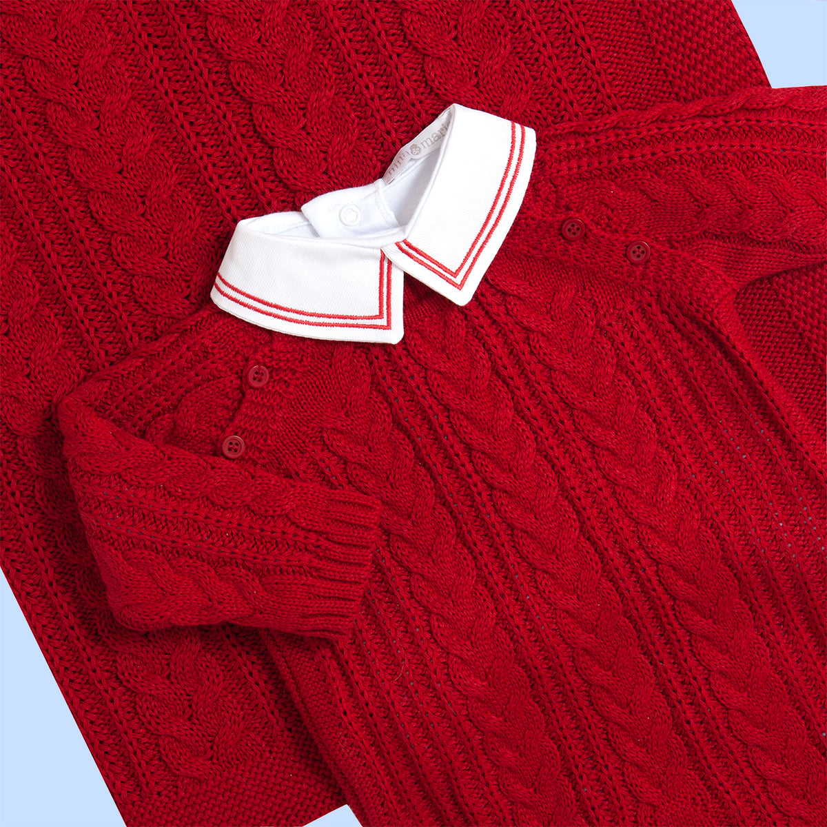 Body Bordado Listras Vermelho - Nina & Maria Baby Store